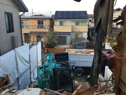 木造2階建て重機解体｜犬山市