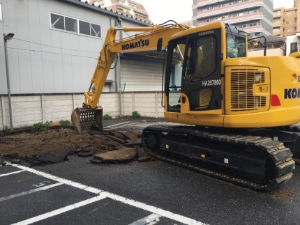 名古屋市千種区のアスファルト舗装撤去が着工しました