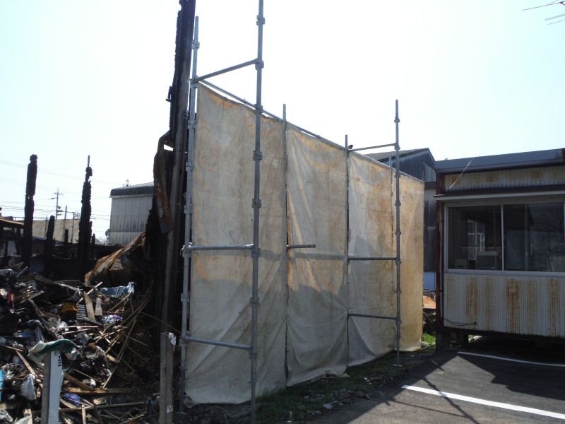 春日井市の火災現場の解体工事