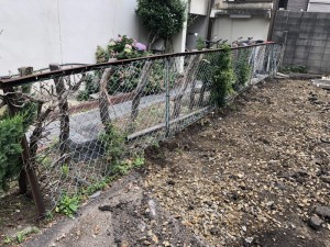 名古屋市中川区フェンス撤去