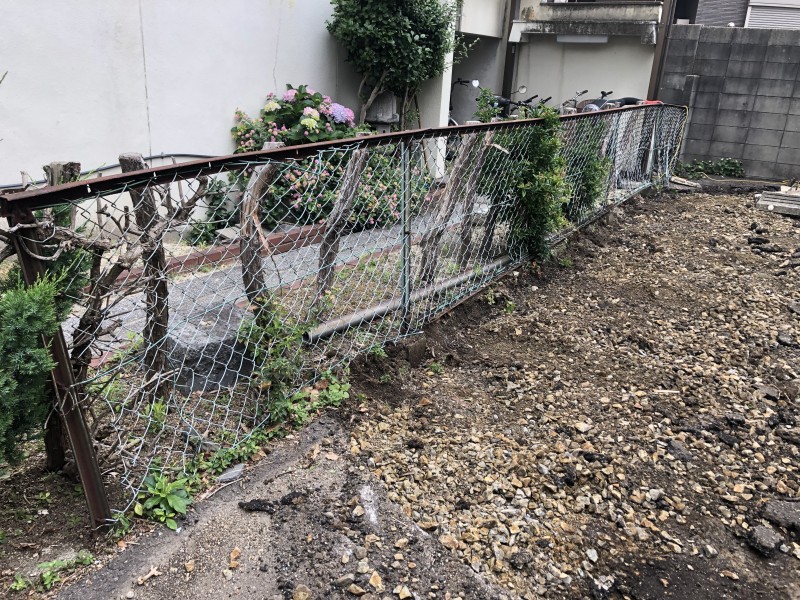 名古屋市東区のフェンス撤去
