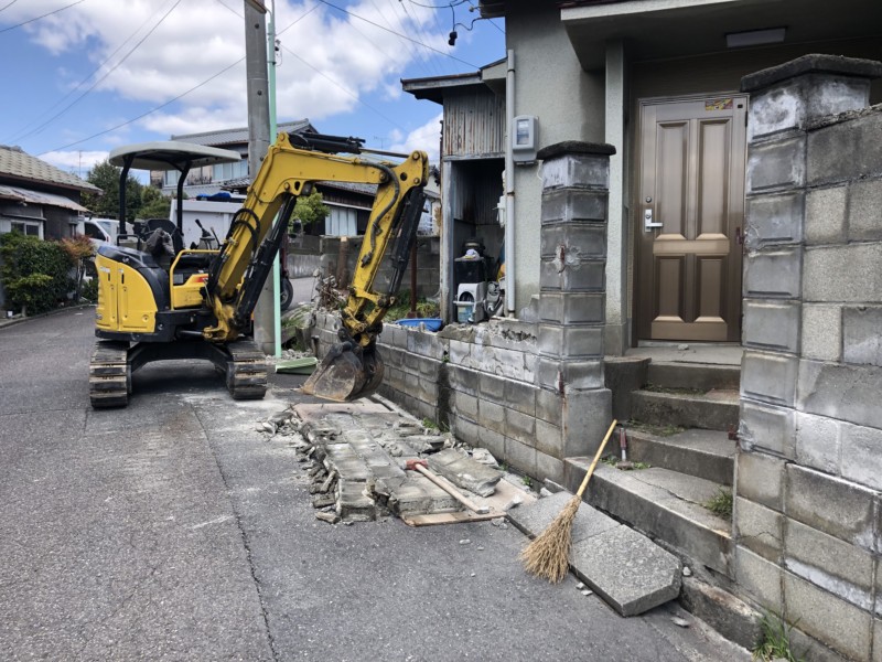 名古屋市昭和区のブロック塀の解体工事