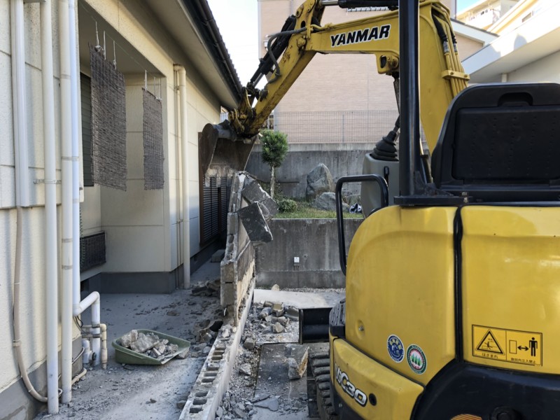 愛知県犬山市のブロック塀の解体撤去