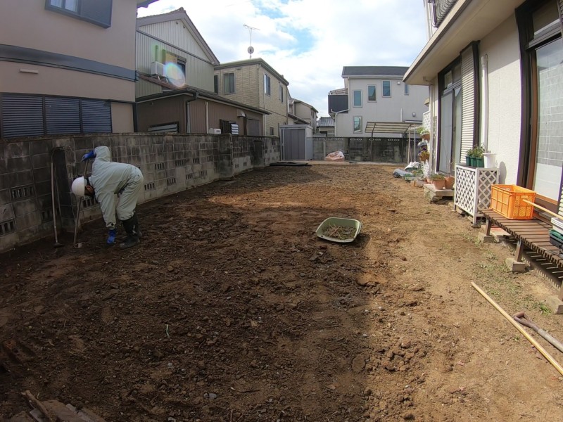 愛知県安城市の庭の解体工事