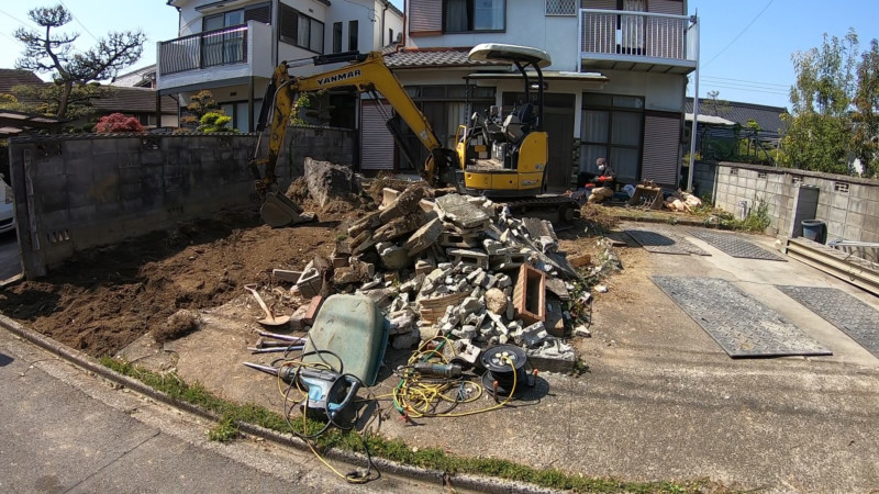 名古屋市中村区上石川町の駐車場工事とブロック・フェンス設置工事