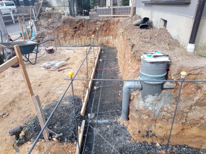 名古屋市緑区の駐車場の拡張工事7－ブロック積み